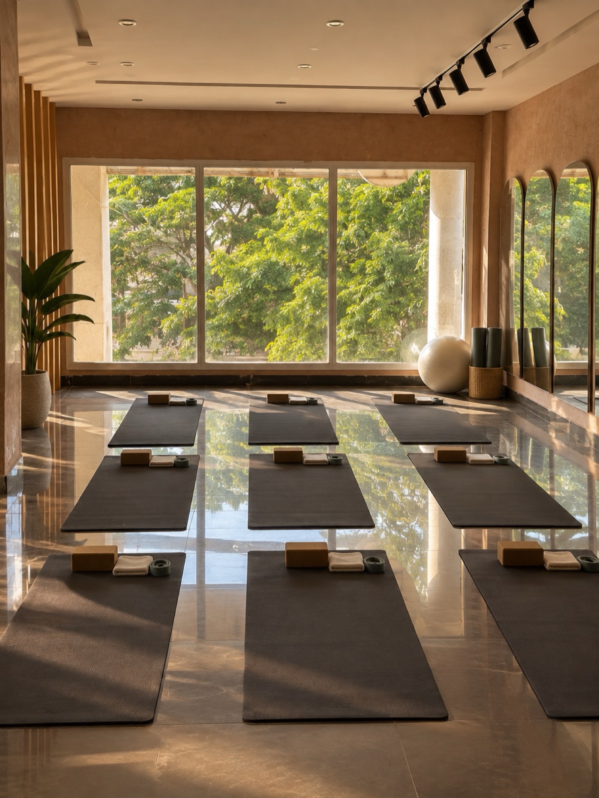 Studio de Mat Pilates Core House Dakar, tapis et lumière naturelle